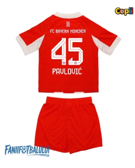 Bayern Munich Aleksandar Pavlovic #45 Echipament de Fotbal Replică 2025-26 Copii Acasa (+ Șorturi)